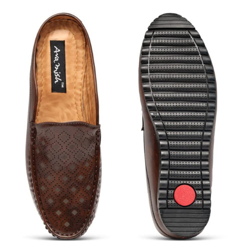 Overdrive Shoes Men’s Back Open Half Shoes Flat Mule Loafers (UK 6 to UK 12)
